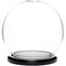 Plymor 6" x 7" Glass Display Dome Globe Cloche (Black MDF Wood Base)